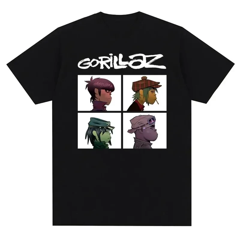 Camiseta Gorillaz Punk Rock 2025 con Estampado de Banda Musical, Estilo Casual de los 90, Manga Corta, Unisex, Talla Grande