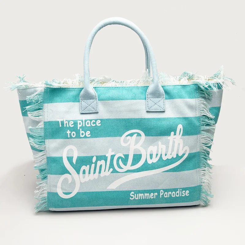 

Designer Handbags New Women's Large Capacity Leisure Travel Striped Plaid Handmade Tassel Versatile Trend Handbag