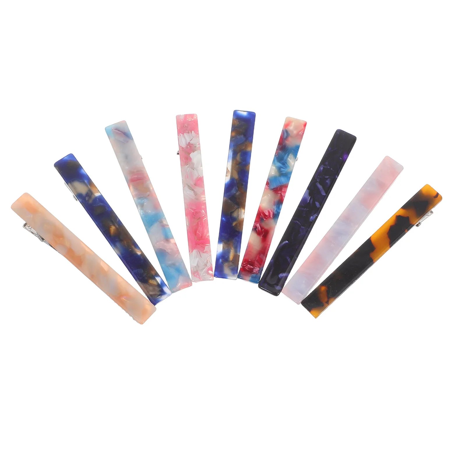 

9 шт., ацетатные заколки для волос в виде утконоса, плоские заколки с когтями для боковой челки, заколки для волос для женщин, повседневное использование