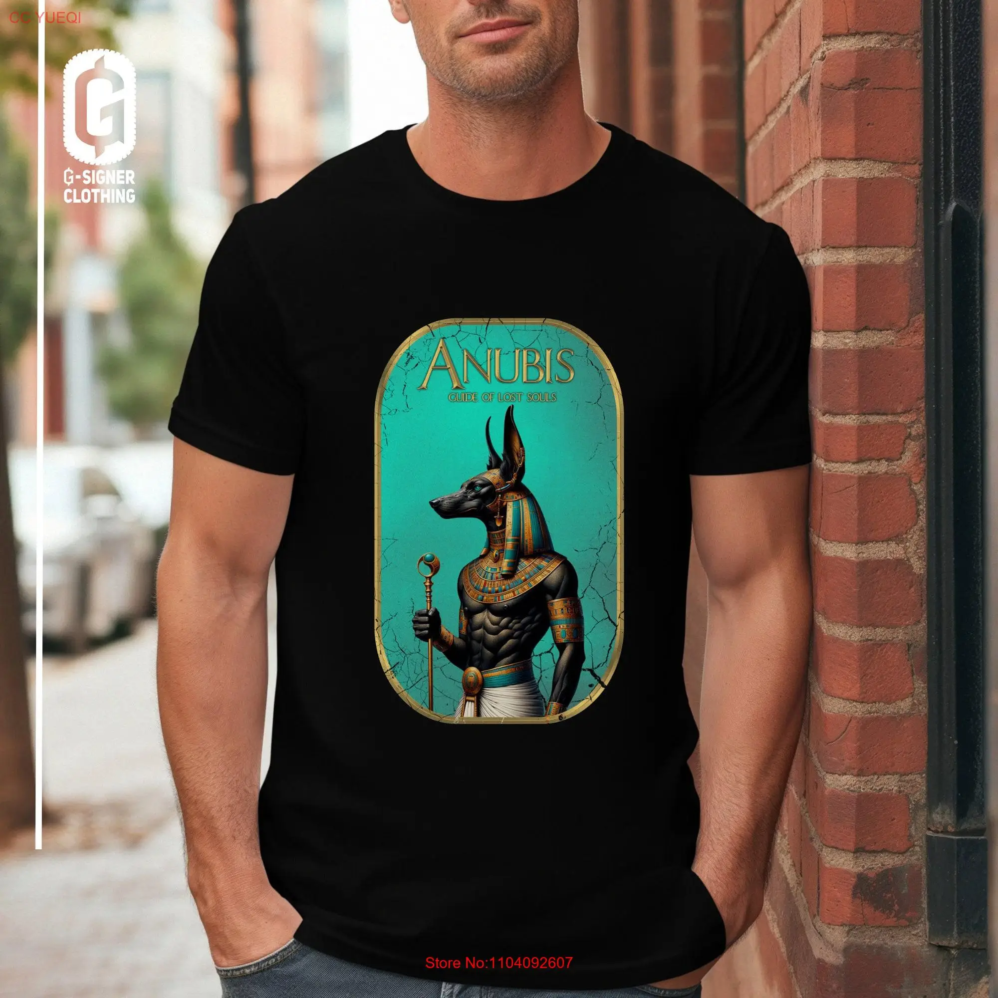 Egyptian Mythology Idea T Shirt Anubis Ancient Deity Classic Historic Theme Pharaoh God King Design Crewneck