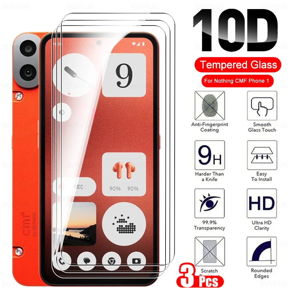 3Pcs Full Cover Glass For Nothing CMF Phone 1 5G Screen Protector Tempered Glas No Thing CMFPhone One CMFPhone1 Phone1 A015 2024