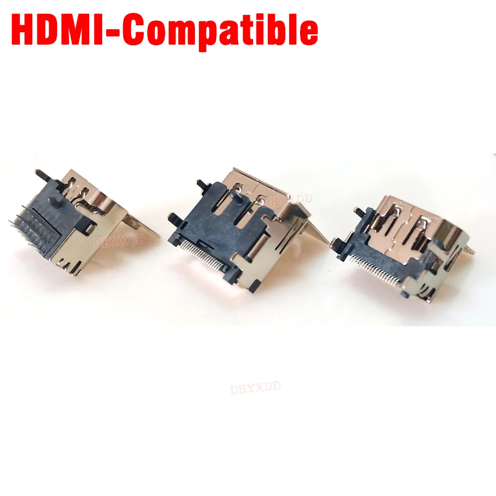 2pcs Display Port 19Pin 20 Pin HDMI Female Socket Interface Connector 90180 Degree With Screw Hole Fixed Screw Holes HDMI Plug