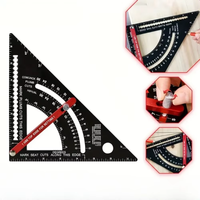 Triangle Ruler 7Inch Measurement Tool Aluminium Alloy Carpenter Tools Inch Metric Angle Ruler Speed Square Woodworking Tools