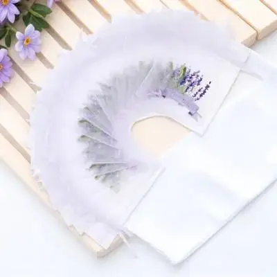 20Pcs Lavender Sachet Bags Breathable Drawstring Mesh Empty Pouches for Aromatherapy Storage Wardrobe Drawer Car Scent