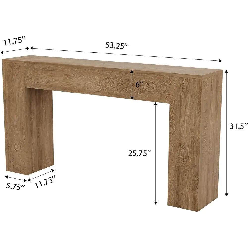 Wood ole Table or Entryway Living Room, 53-Inch Long Soa Table, armhouse Recular Accent ole with Wooden Double Base or Behind Co