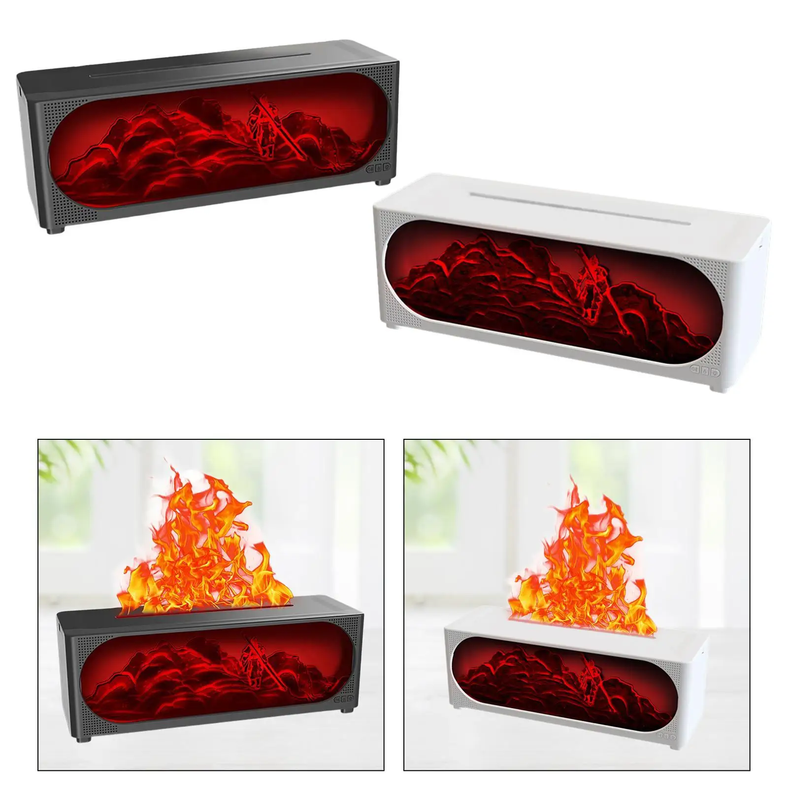 Fireplace Flame Essential Oil Diffuser Humidifier Quiet for SPA Indoor Yoga