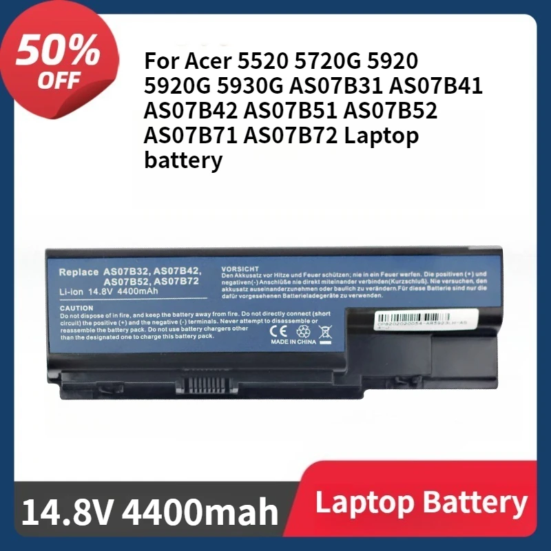 

AS07B31 Battery for Acer5520 5720G 5920 5920G 5930G AS07B42 AS07B51 AS07B31 AS07B41 AS07B52 AS07B71 14.8V 4400mah Laptop Battery