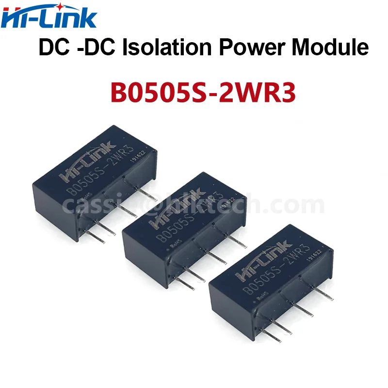 Hi-Link Mini Converter, Fonte de Alimentação Isolada, Modu Inteligente, B0505S-2WR3, DCDC, 2W, 5V a 3.3V, 5V, 9V, 12V, 15V, 24V, 90% eficiência