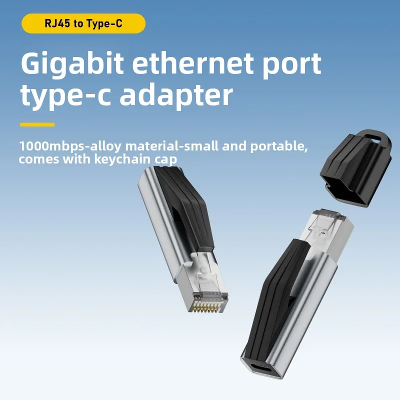 Adaptador USB C hembra a RJ45 Gigabit Ethernet, convertidor de red RJ45 de alta velocidad de 1000Mbps para MacBook, PC, portátil y teléfono