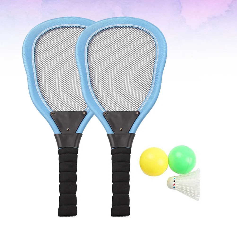 5Pcs Beach Racket Set for Kids Premium Cloth Rackets Badminton Ocean Ball Combo Easy Grip Size Ideal for Boys Girls Summer Play