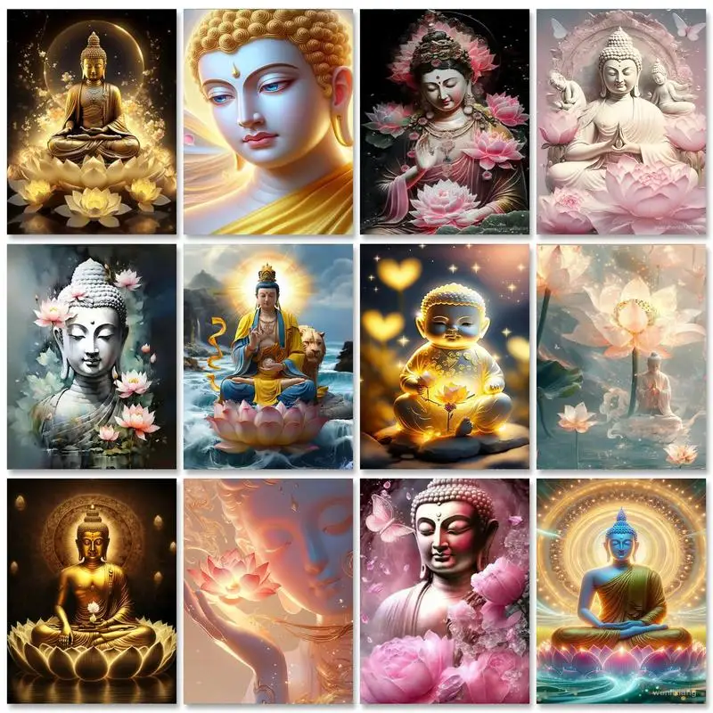 

5D Diamond Painting New Arrivals Portrait Buddha Rhinestones Diamond Embroidery Cross Stitch Diamond Mosaic Sale Decortion