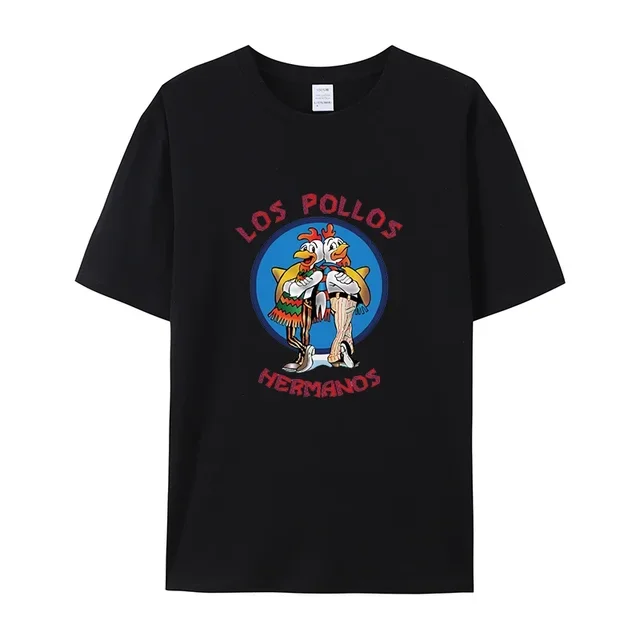 

Men's T-shirt LOS POLLOS Hermanos Funny Printed Men Fashion Casual Short Sleeves Cotton Breathable T-shirt Chicken Brothers Tee