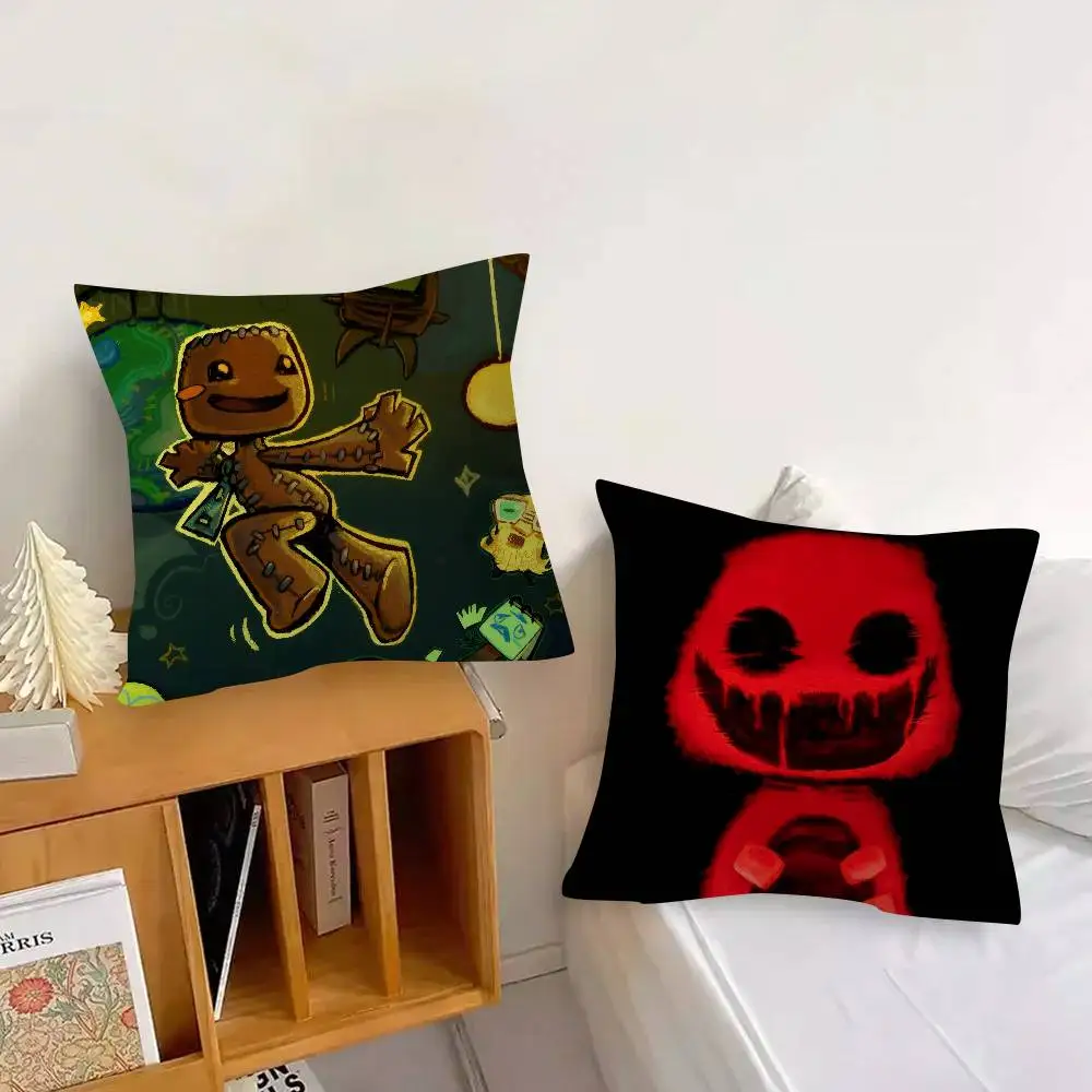 Funny LBP Sackboy  45*45cm Cushion Cover Pillow Cover Decor Pillowcase Home Pillowcase for Couch Pillow