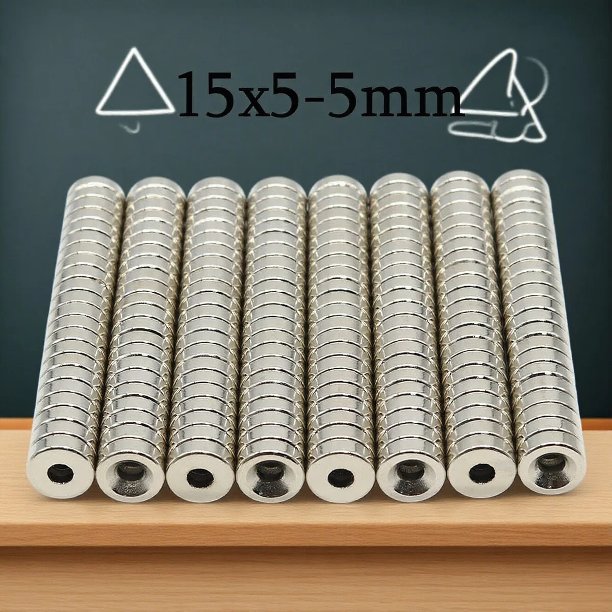 

15x5-5mm Thin Magnets for Refrigerator, Desktop - Tidy & Traceless Fixing Tools for Home Users, Fix Notes, Small Metal Items