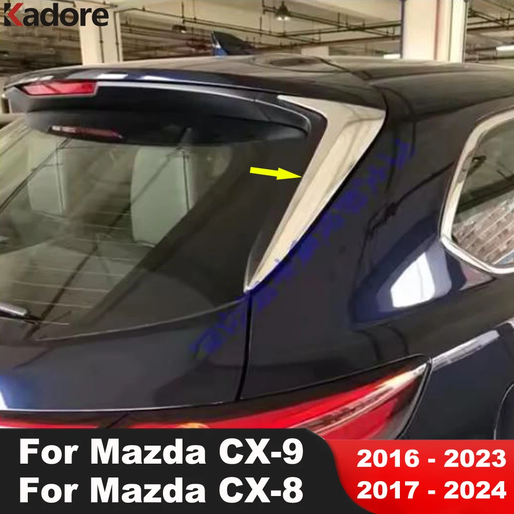 

Накладка на заднее стекло для Mazda CX9 CX-9 2016-2023, CX8 CX-8 2017-2021, 2022, 2024, хромированные накладки на боковые спойлеры, аксессуары