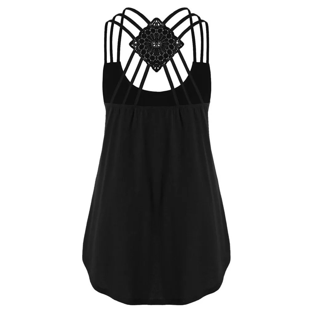 Irregular Tank Tops Summer O-neck Black Casual Sleeveless T-shirt Top Solid Color Loose Basic Camisole Female Fitness Sport Vest