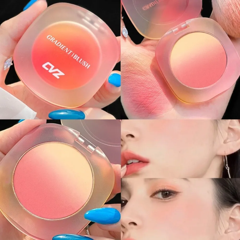 Colorete naranja mate de doble gradiente, rubor Natural resistente al agua para mejillas, paleta de maquillaje de Color expandible de larga duración, maquillaje desnudo
