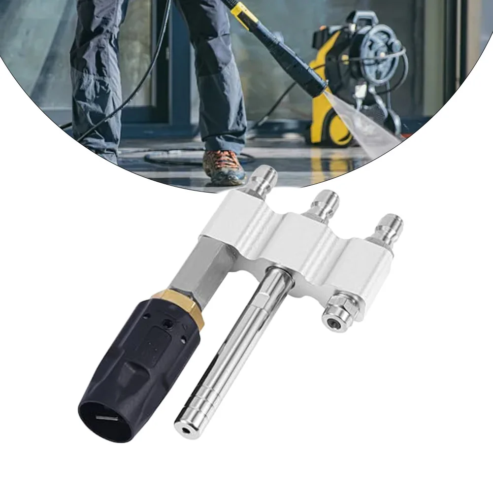 

3-in-1 Stainless Steel Pressure Washer Nozzle With 1/4'' Quick Connector 3-7 GPM Pressure Washer Nozzle For Washing Roof Car