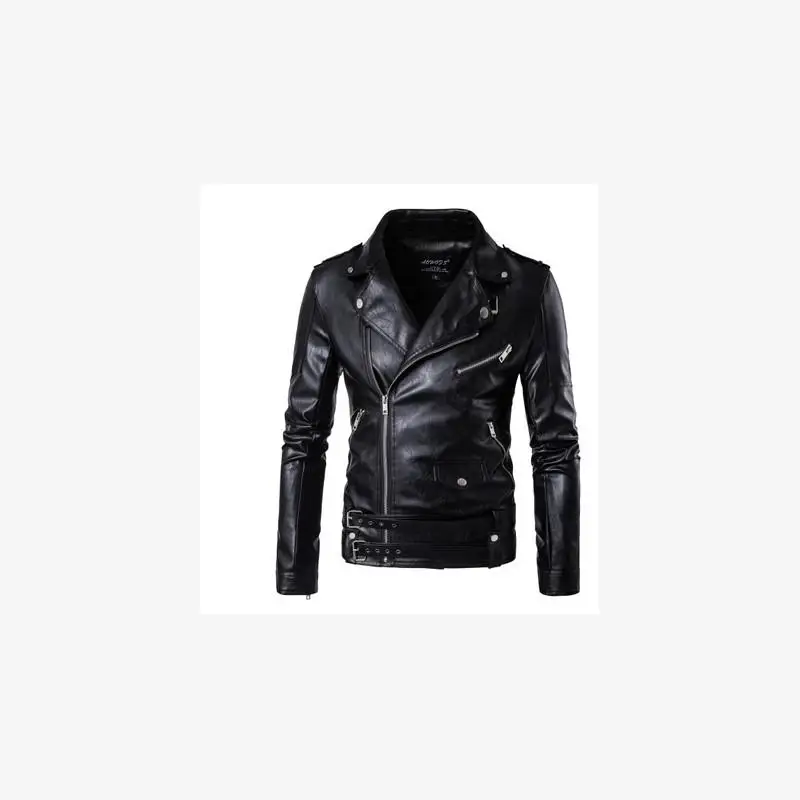 

Men's Leather Jaet Winter Motorcycle Jaet Youth Faion Stand Fit ort Length V-Ne Long Sve Outerwear