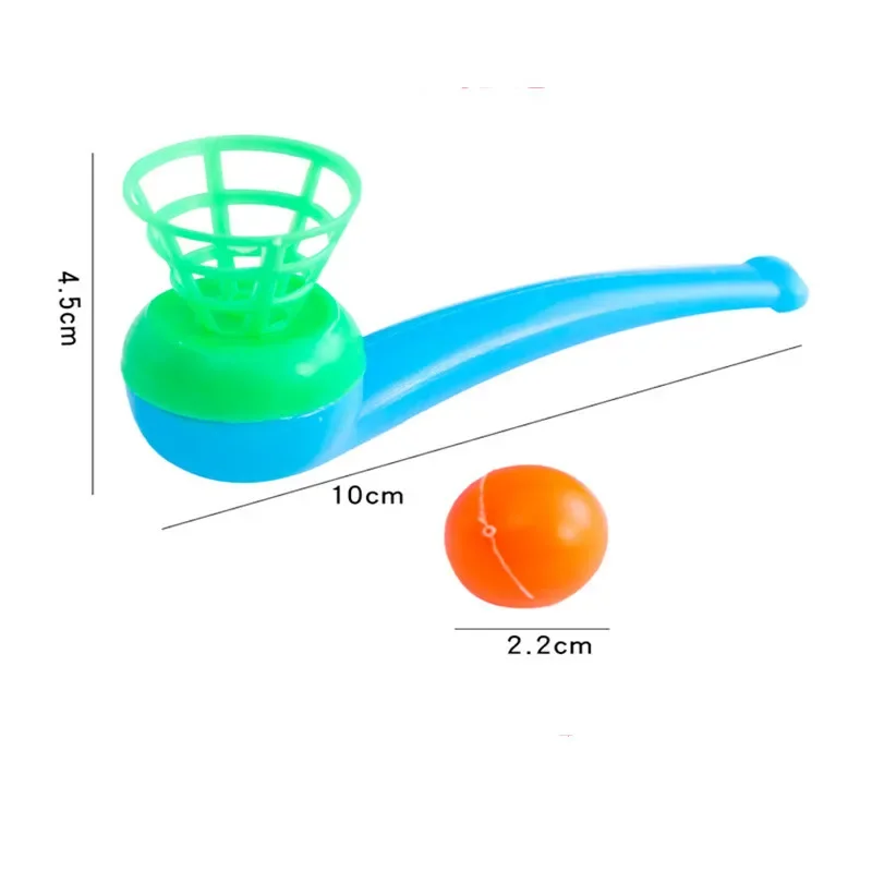 10PCS/Set Blow Pipe & Balls Kid Blow Blowing Children Toys Sports Games Gift Plastic Pipe Balls Toy For Girls Color
