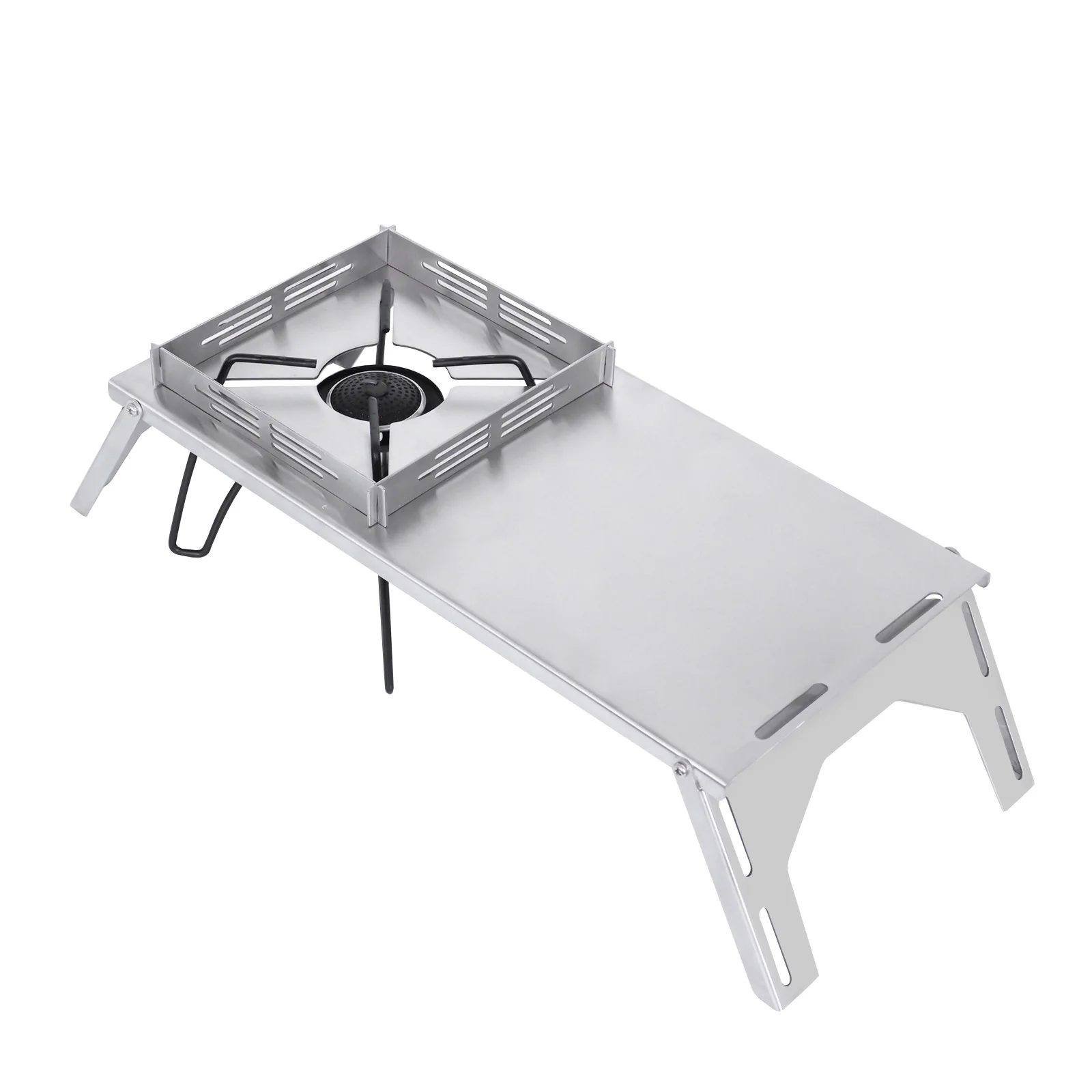 Portable stainless steel picnic folding table spider stove  single flying indproof stove t  with windproof i