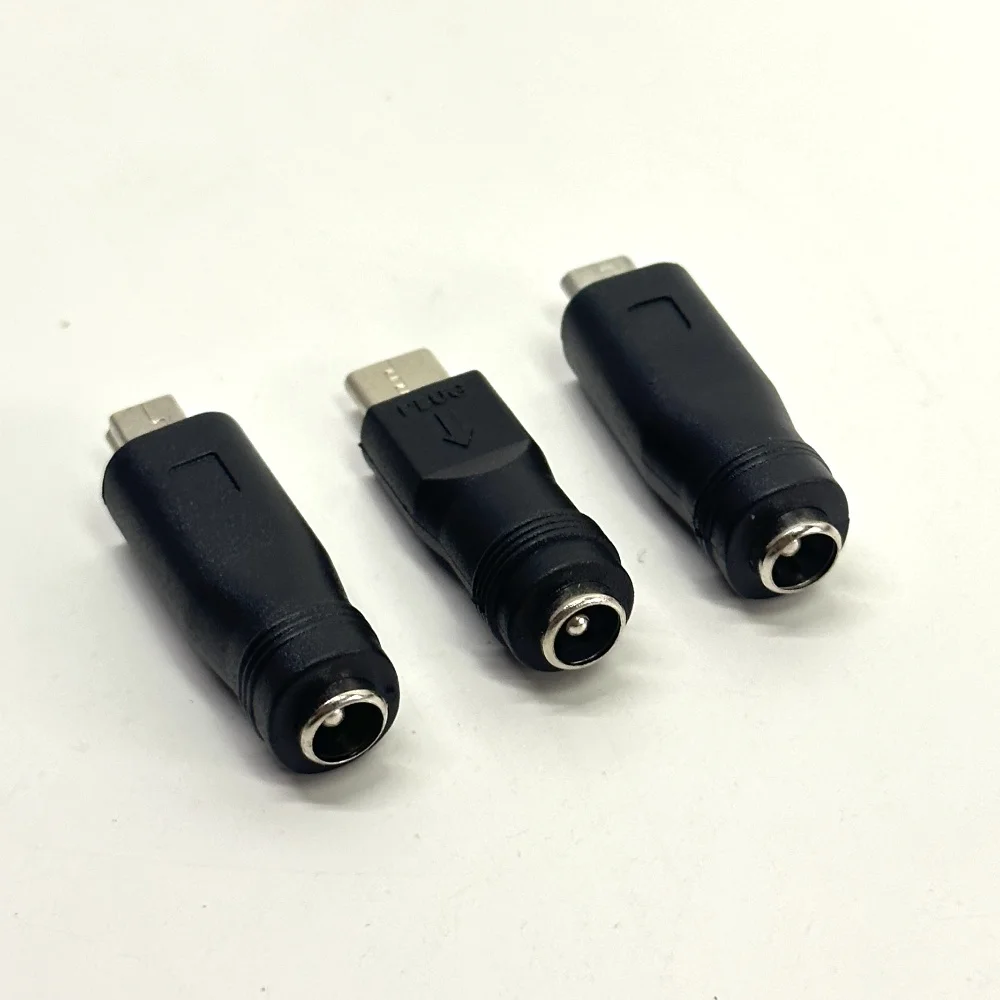 Micro USB /Type C / MINI USB Male to 5.5 x 2.1 mm DC Female Plug Power Charger Adapter DC Power Jack Converter