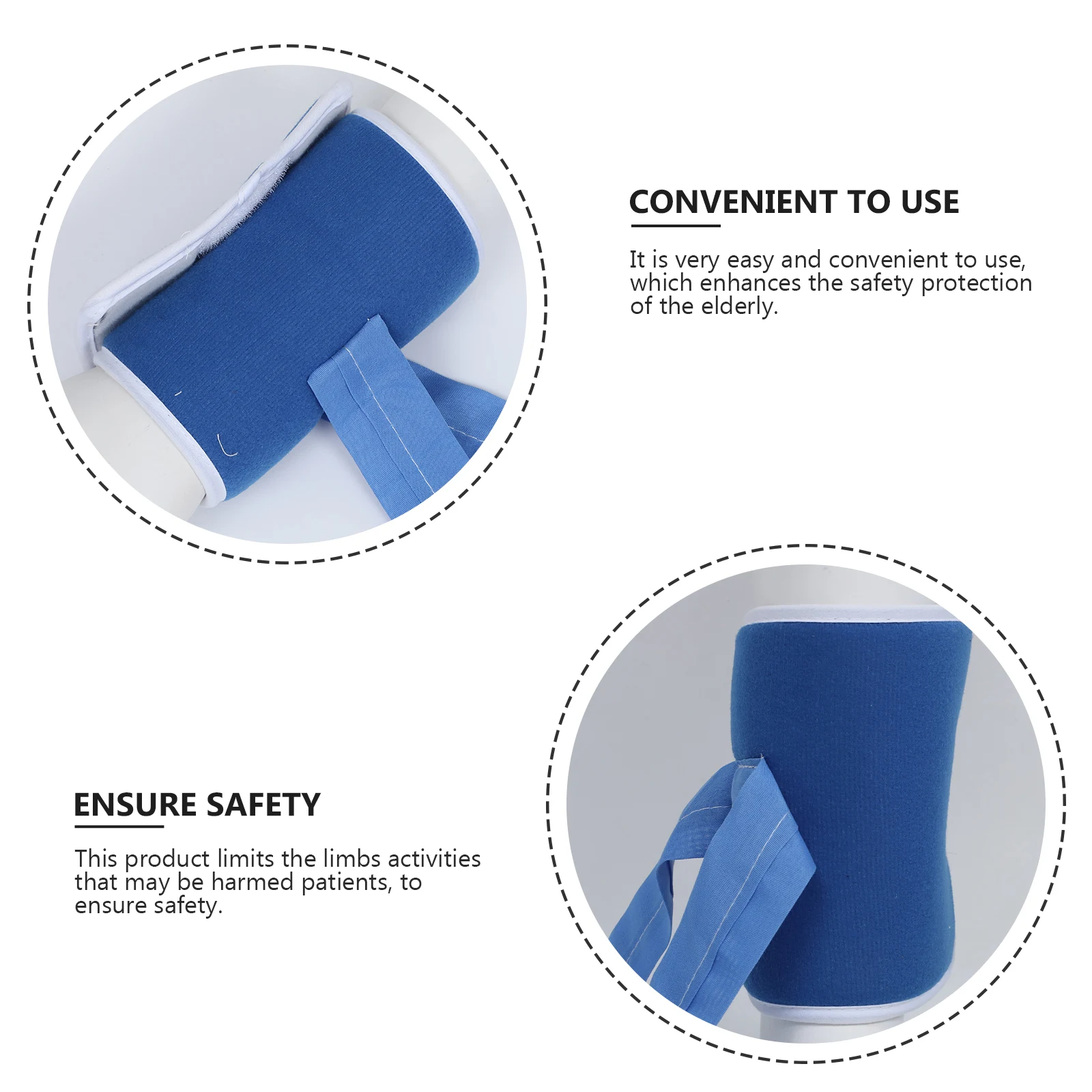 

4pcs Pulling Care Products Straps Limbs Blue Sponge Hospital Elderly Care Safety Treatment Prevention Tools