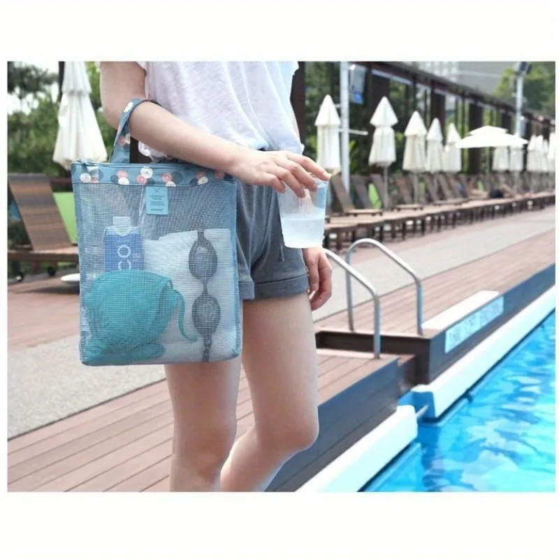 여름 수영 비치 가방 수영복 메쉬 보관 가방 메쉬 보관 가방 화장실 가방 스포츠 핸드백