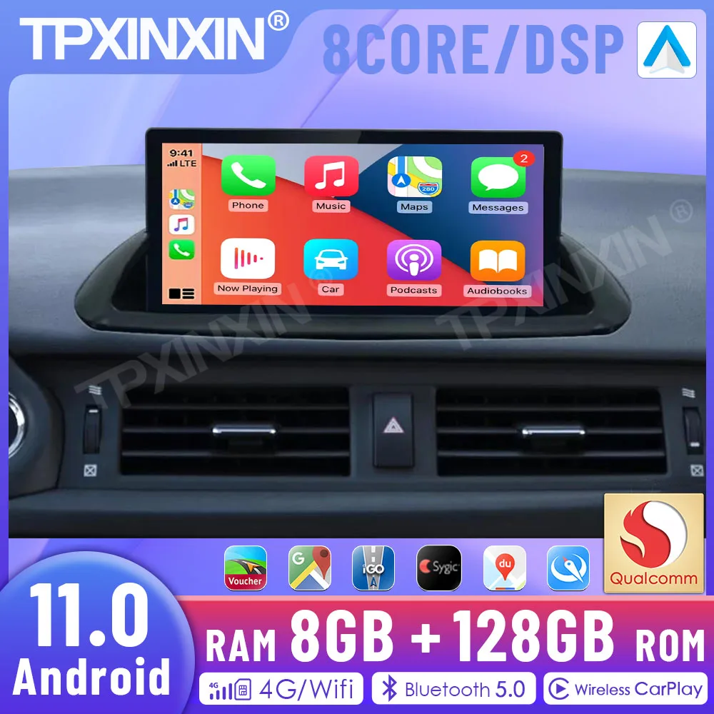 Car Radio 10.25 Inch For Lexus CT200 2012-2018 Android 13 Navigation Multimedia Player Touch Screen DSP Auto Stereo Head Unit