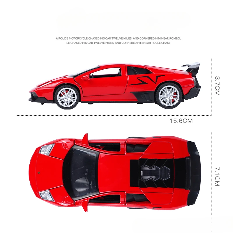 Modelo de coche deportivo Lamborghini LP670, juguetes de sonido y luz extraíble, vehículos en miniatura Voiture, regalo para niños, 1/32