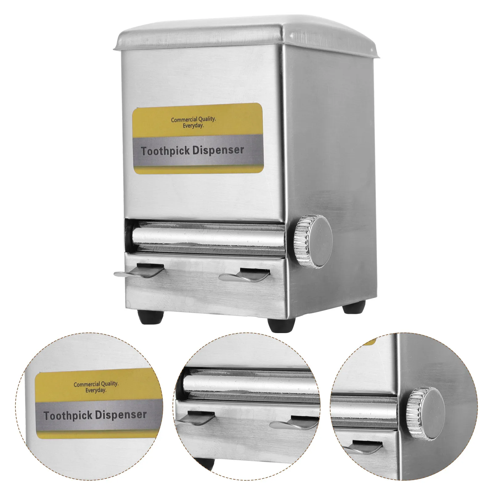 

Держатель из нержавеющей стали с герметичной крышкой, гигиеничный, для дома, кофейни, ресторана, для хранения зубочисток, серебристый