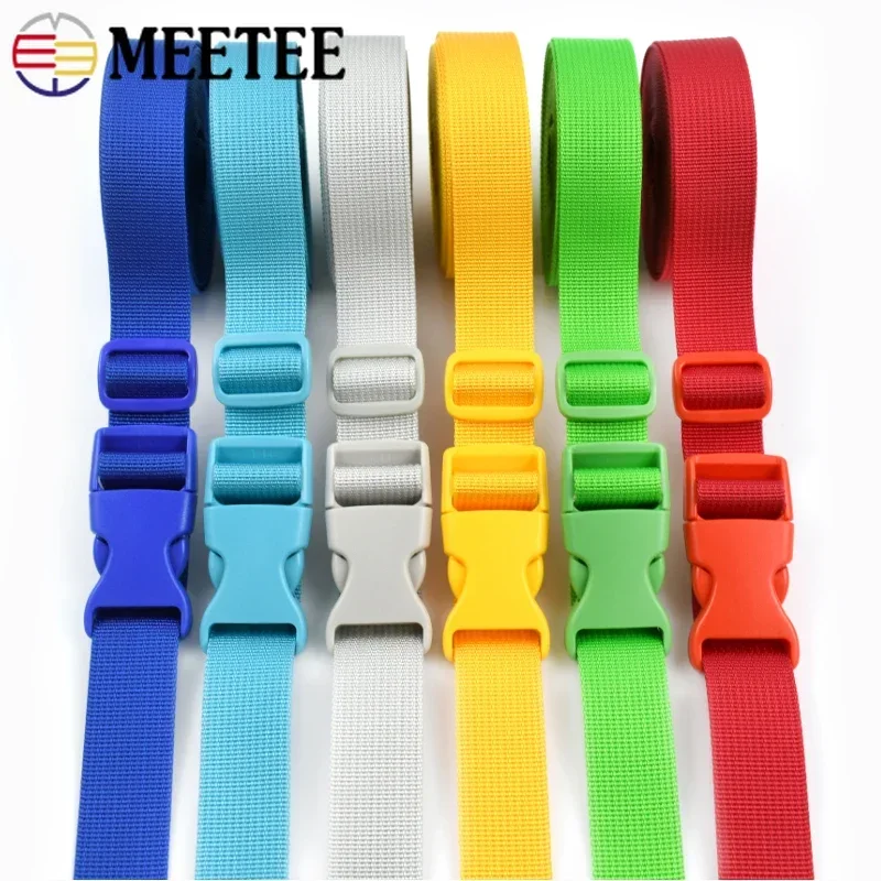 2-10Sets 20/25mm Nylon Webbing Tape Plastic Release Buckle Bag Strap Tri-Glide Slider Clasp Adjuster Hook DIY Sewing Accessories