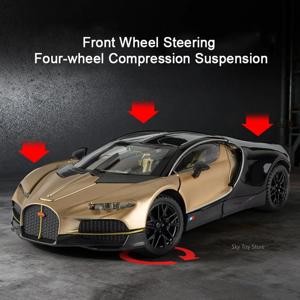 1:24 Tourbillon Eldorado modèle moulé sous pression jouet alliage voiture son lumière tirer arrière portes ouvertes voitures de sport miniatures garçon cadeau de noël