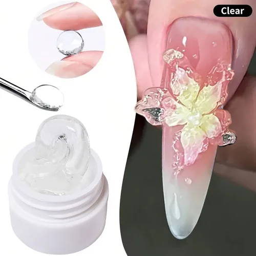 LILYCUTE-esmalte de uñas de Gel transparente antiadherente para extensión de manos, 8ml, para dar forma al 3D, arte de uñas, gel duro de gelatina lechosa sólida para uñas postizas DIY