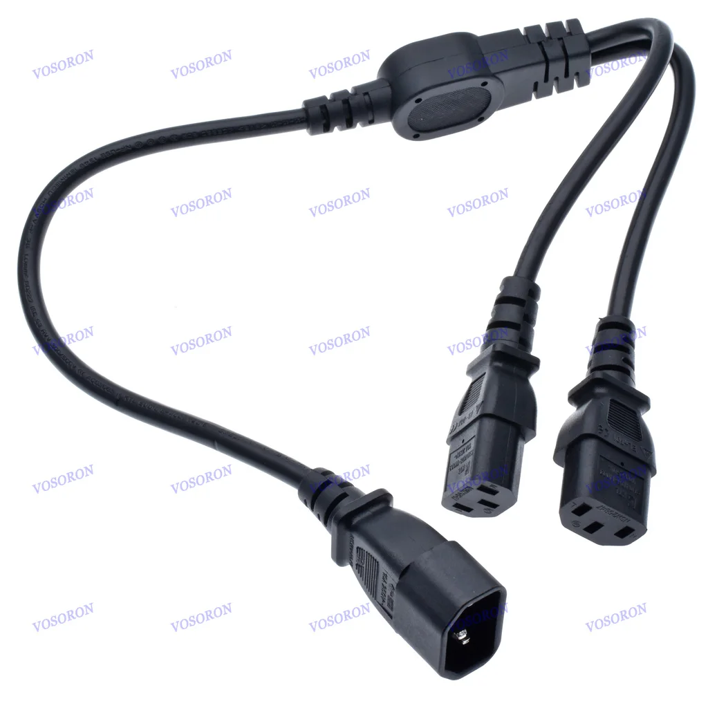

60cm UPS Server IEC 320 C14 to 2X IEC 320 C13 Y Splitter Extension Power Cord (1 to 2)