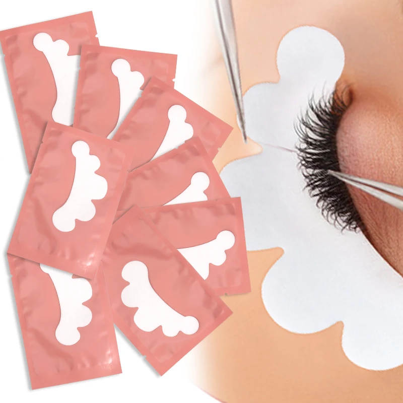 100 pares de almofadas para cílios enxertados, remendos de gel de hidrogel sob almofadas para pontas de extensão de cílios, adesivos, ferramentas de maquiagem