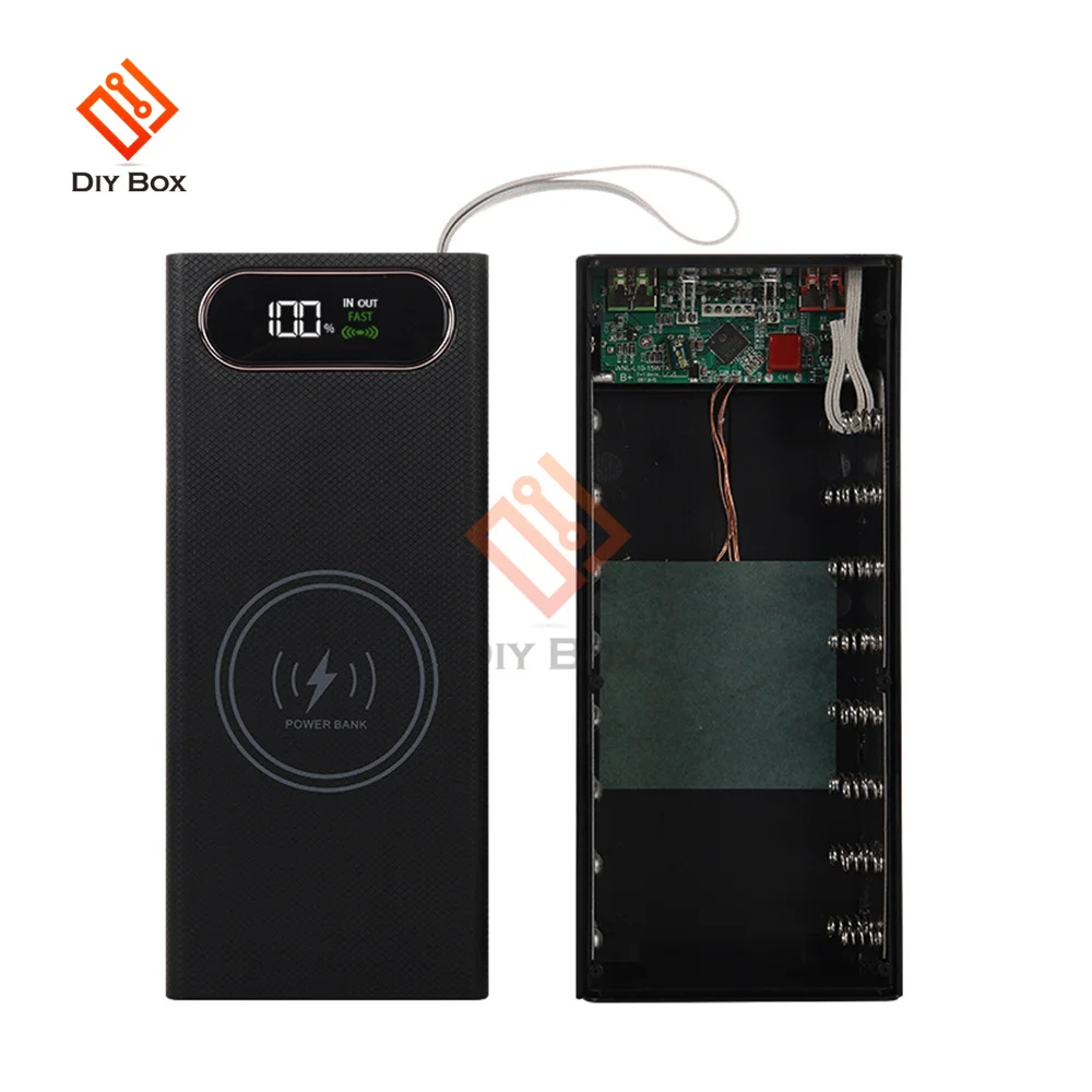 Kabelloses Laden 16*18650 Schnellladung PD3.0 QC3.0 Schweißfreie Batterie-Aufbewahrungsbox DIY Powerbank-Gehäuse 18650 Batteriehalter-Box – Detail 6