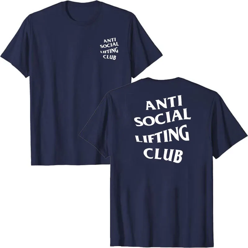 Anti Social Lifting Club T-Shirt Exercise Fitness Sports Letters Printed Sayings Graphic Tee Tops Basics Short Sleeve Blouses