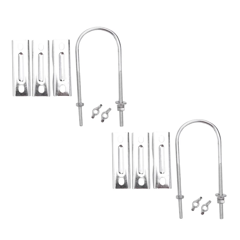 素晴らしい！ ダブルアンテナマストクランプ V ジョーブロック U ボルト付き高耐久防錆マスト対マストマウントブラケットキットテレビ、CB、ハム用