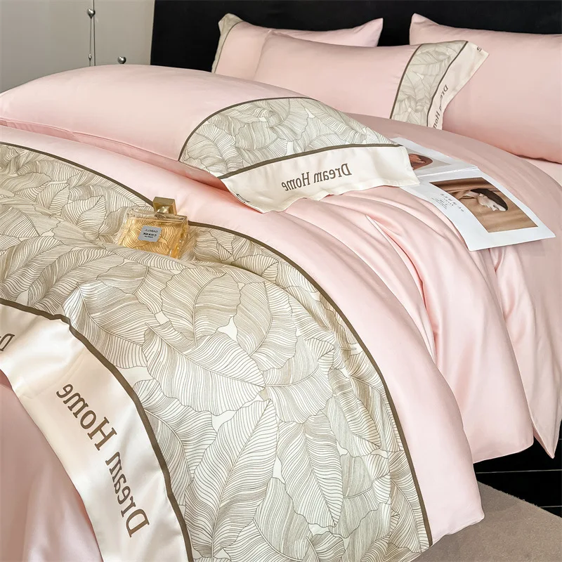 

High Quality Rayon Silk Solid Bedding Set Summer Cozy Satin Duvet Cover Set for Sleepers Skin Friendly Single Textile Supplies