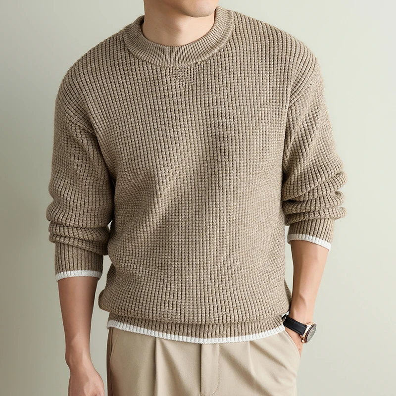 Light luxury men's fashion sweater high-quality knitted pullover thickened warm casual autumn winter soft comfort new trend top