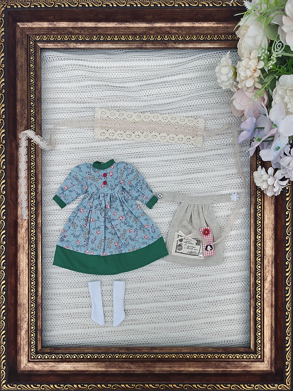 Ręcznie robione ubranka dla lalek Blythe, zielone, księżniczka, vintage, z długim rękawem, pasujące do Ymy Licca Azones Ob22 24 27, akcesoria dla lalek YMY.