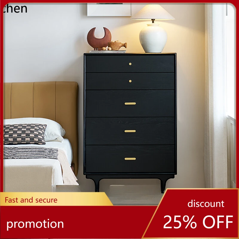 

HXL chest of drawers retro all-solid wood chest of drawers small apartment storage cabinet