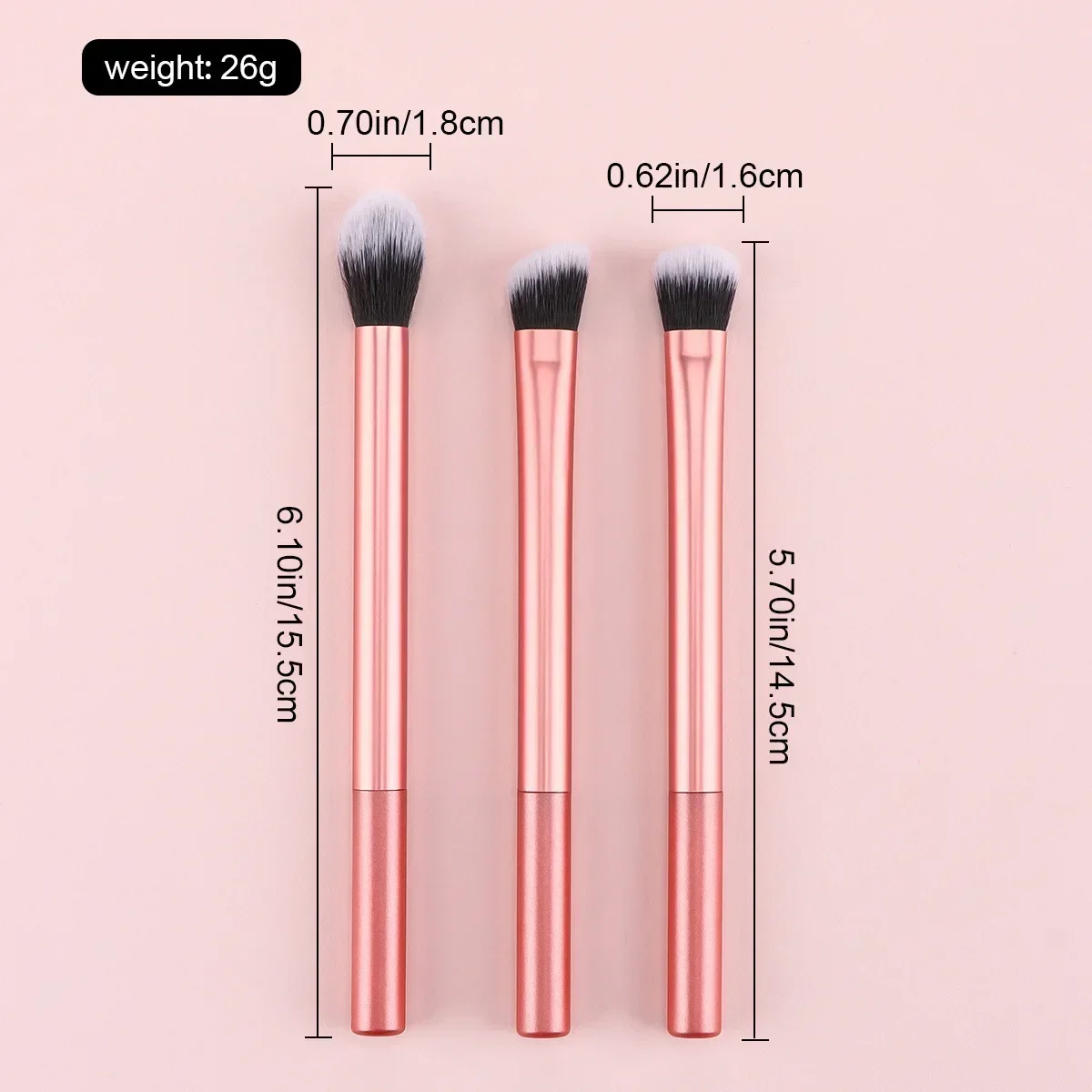 Três Cores Flawless Base Makeup Brush Set, Corretivo, Sombra, Pó, Blush, Halo Dye, Iniciante, Novo