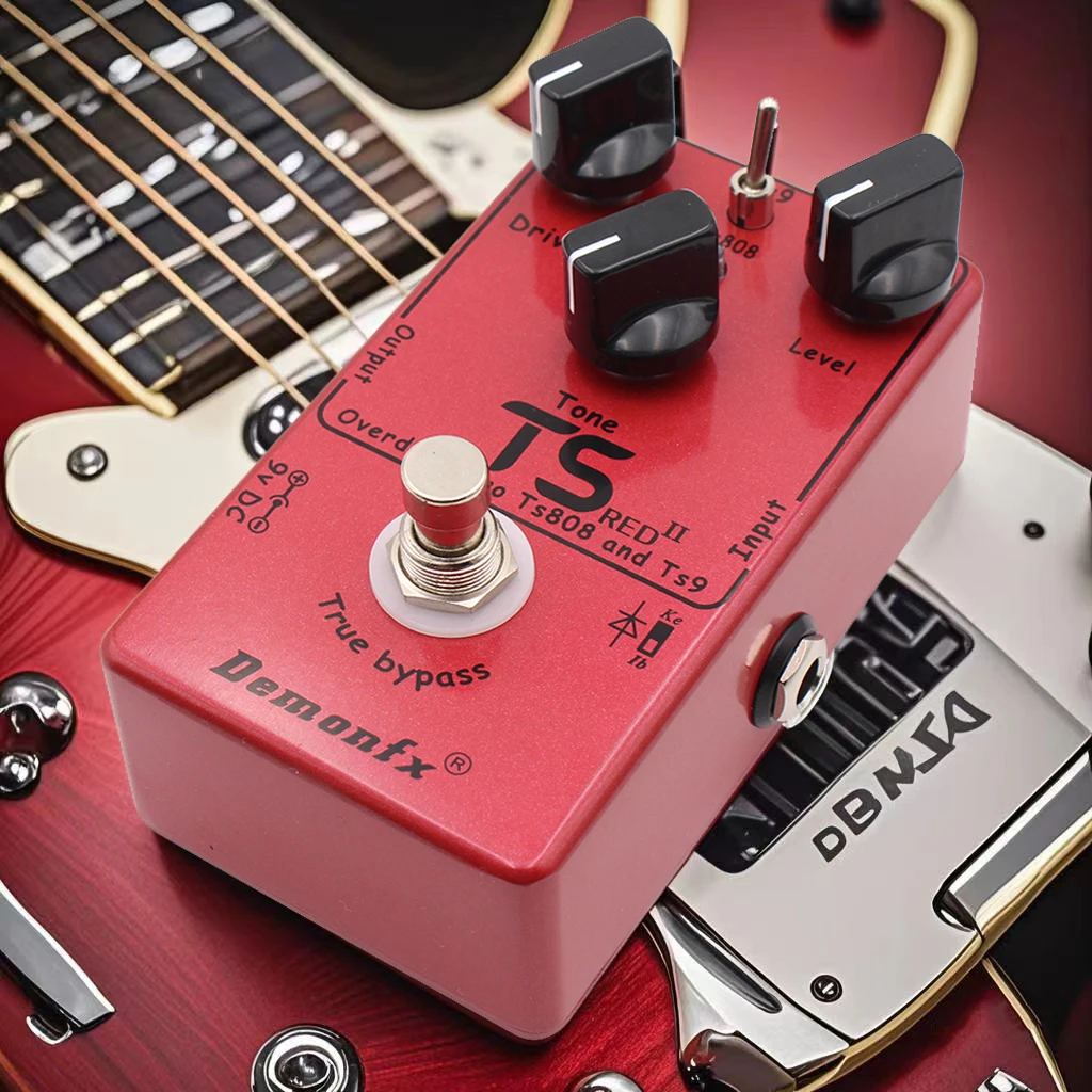 Classic TS808/ TS9 overdrive Guitar Effect Pedal Features warm, full‑bodied and highly dynamic Tube Screamer tone Demonfx TS RED
