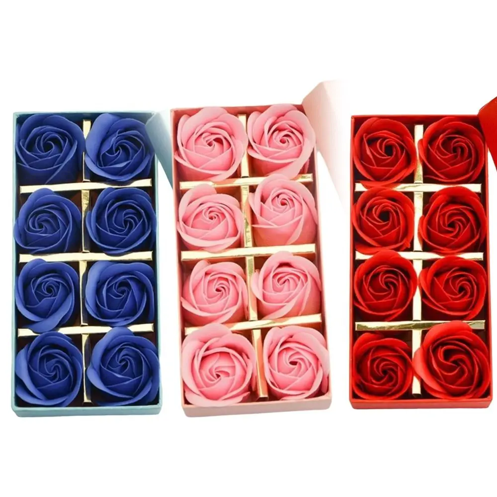 

8pcs Mix Color Scented Soap Rose Floral Scented Simulation Rose Artificial Scented Rose Flower Bath Body Soap Bathroom Decor