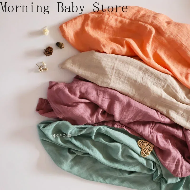 120*120cm Muslin Bamboo Baby Blanket Soft 2 Layers Newborn Swaddle Wrap Bath Towel Blanket Infant Sleepsack Stroller Cover 0-36M