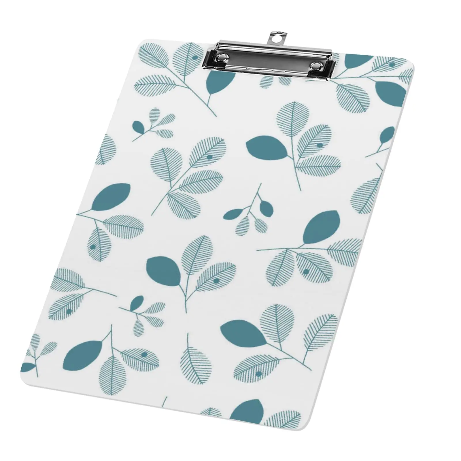 Plastic Clipboard A4 Size Leaves Acrylic Clipboards for Student Teacher School Classroom Office Profile Metal Clip Hanging Hole