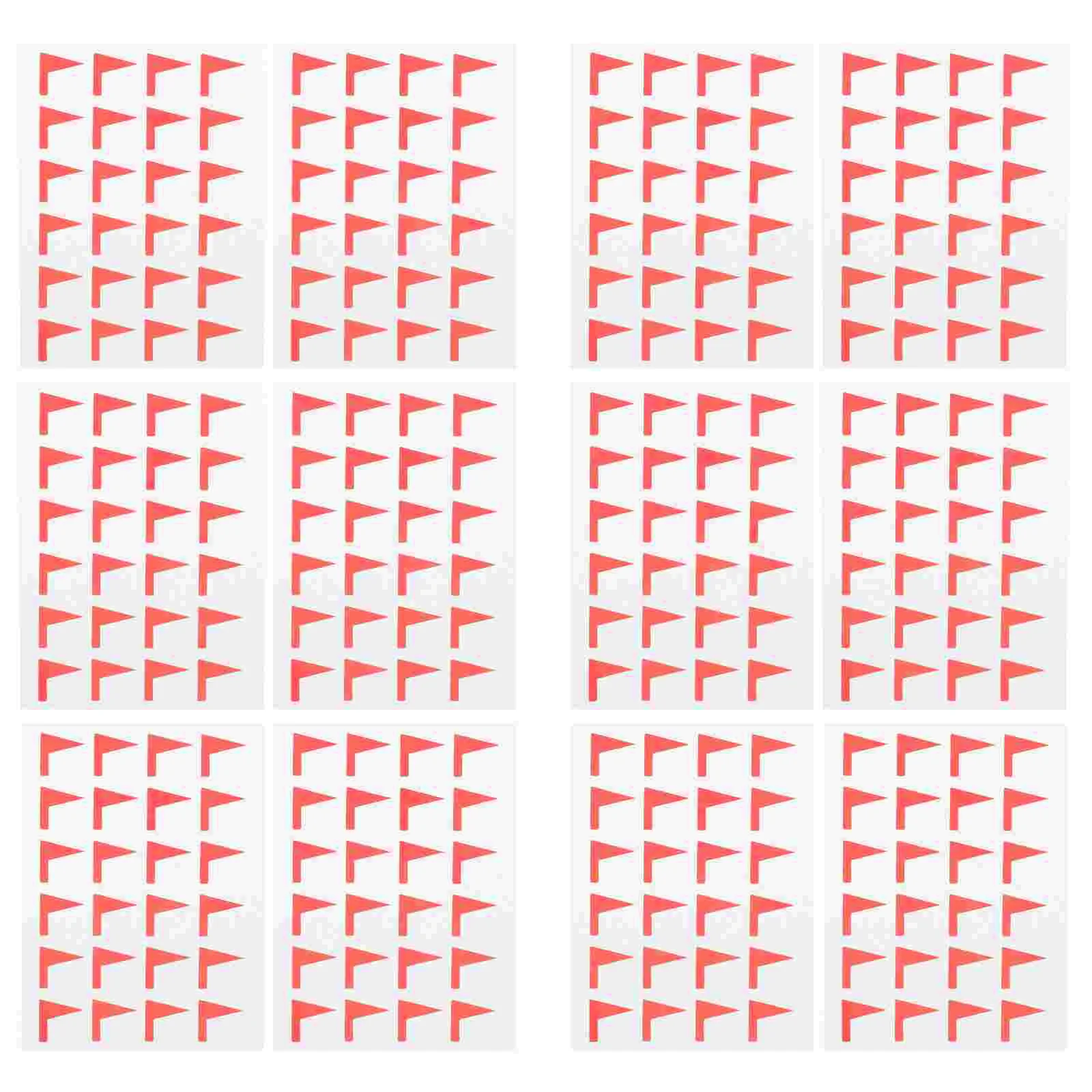 12 Sheets Label Stickers Decals Flag Shape Labels Shaped Marking Marker Map Adhesive Classification Self-adhesive Nail
