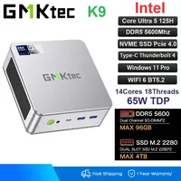 GMKtec K9 Intel Core Ultra 5 125H Mini PC Windows 11 Pro DDR5 5600MHz PCle4.0 Nvme SSD Dual Dual LAN2.5G Desktop Gamer Computer